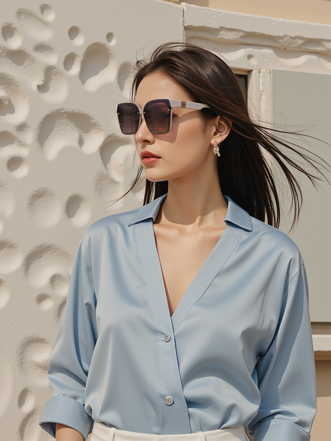 【TR偏光系列】lv大框太阳镜墨镜经典的方框设计，不挑脸型，无论搭配大衣还是连衣裙都非常显气质偏光镜片预