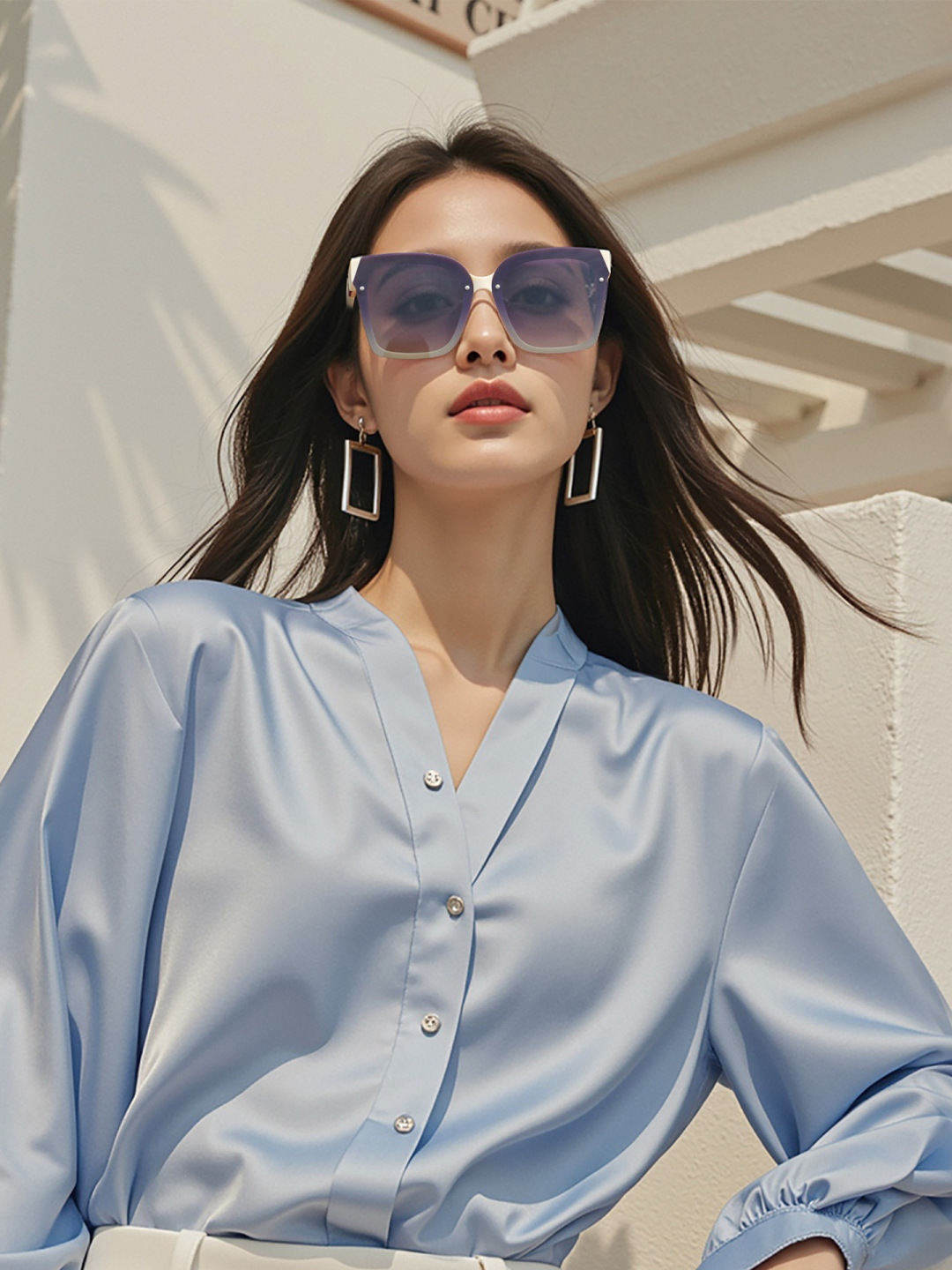 【TR偏光系列】lv大框太阳镜墨镜经典的方框设计，不挑脸型，无论搭配大衣还是连衣裙都非常显气质偏光镜片预