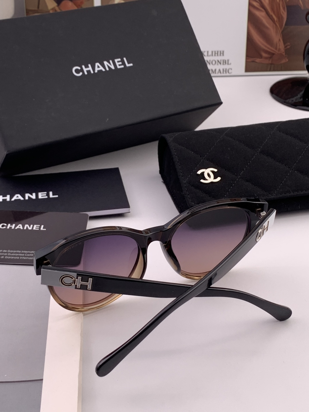 【CHANEL】香奈儿 新款潮流爆款 时尚圆框太阳镜 佩戴舒适 网红潮款墨镜 女士高清加厚偏光太阳镜🕶️