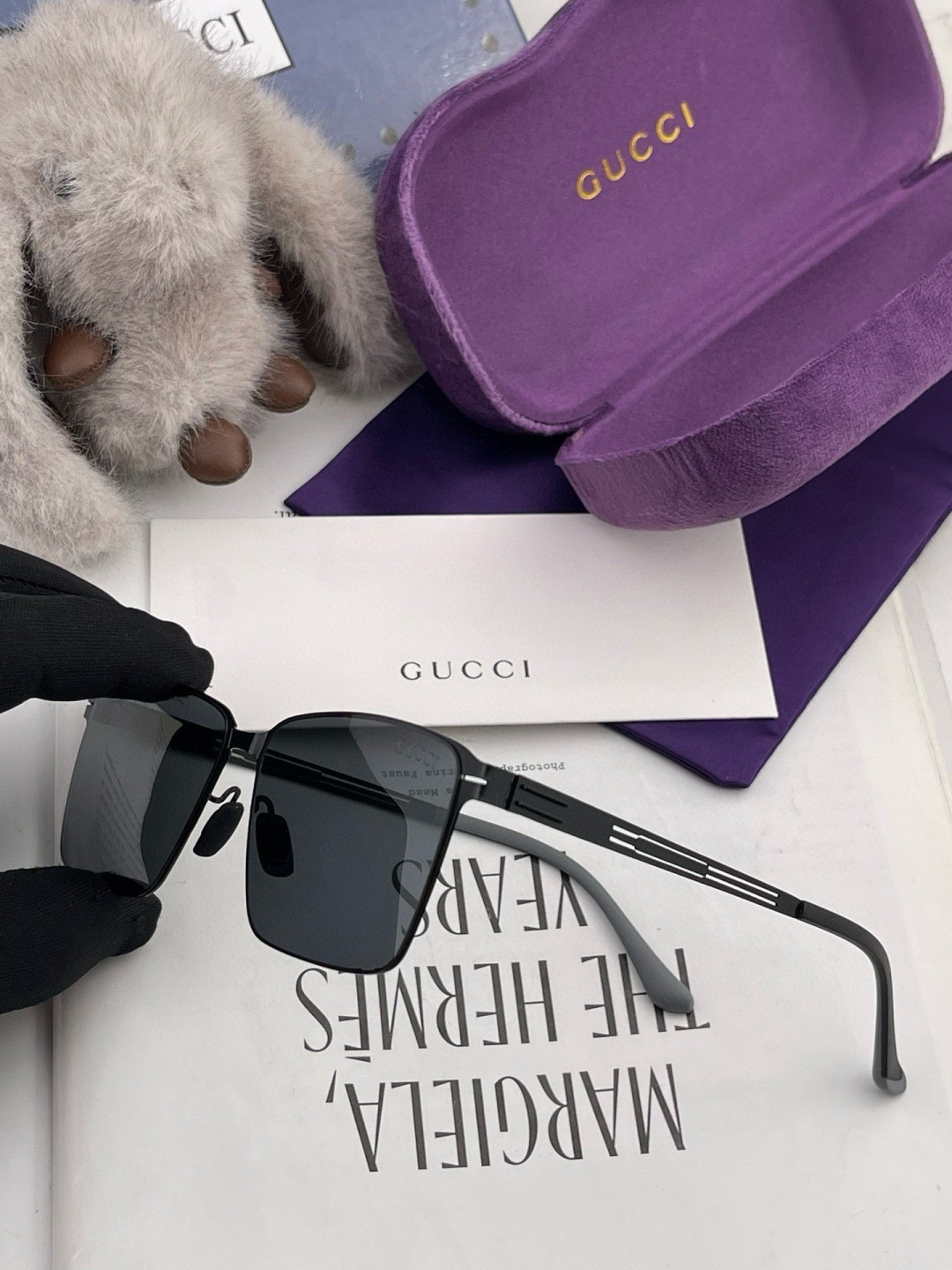 ♦️GUCCI 新款男女情侣款太阳镜多边形墨镜iP电镀永不褪色 超轻超有弹性整幅眼镜无螺丝重要的是压不坏