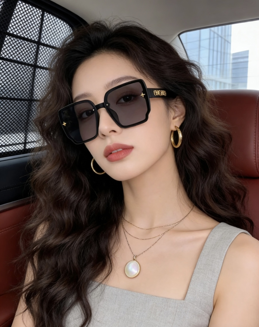 【TR偏光系列】lv大框太阳镜墨镜经典的方框设计，不挑脸型，无论搭配大衣还是连衣裙都非常显气质偏光镜片预