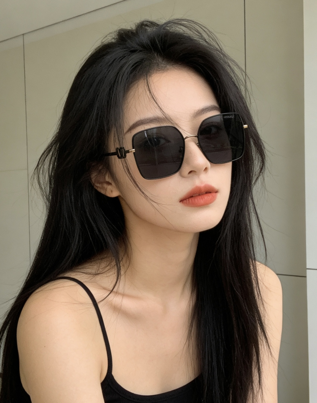 【偏光系列】lv大框太阳镜墨镜经典的方框设计，不挑脸型，无论搭配大衣还是连衣裙都非常显气质偏光镜片预防紫