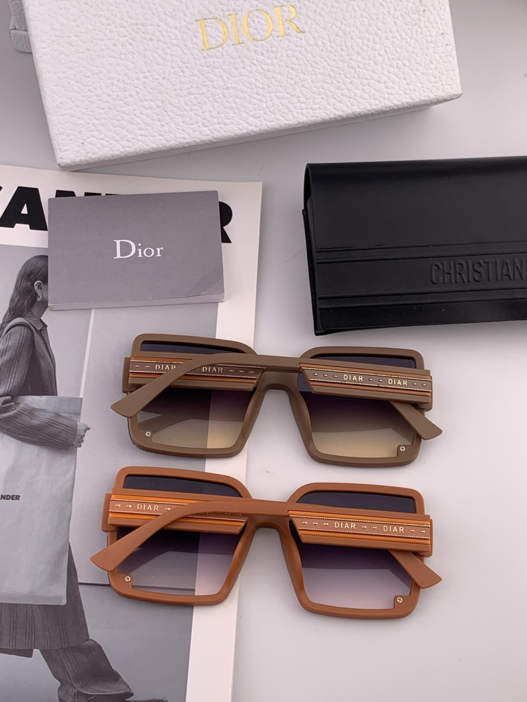 🔺 【DIOR-迪奥】开春新款 潮流爆款 时尚方框偏光太阳镜 高品质 佩戴舒适 网红潮款墨镜 女士高清尼