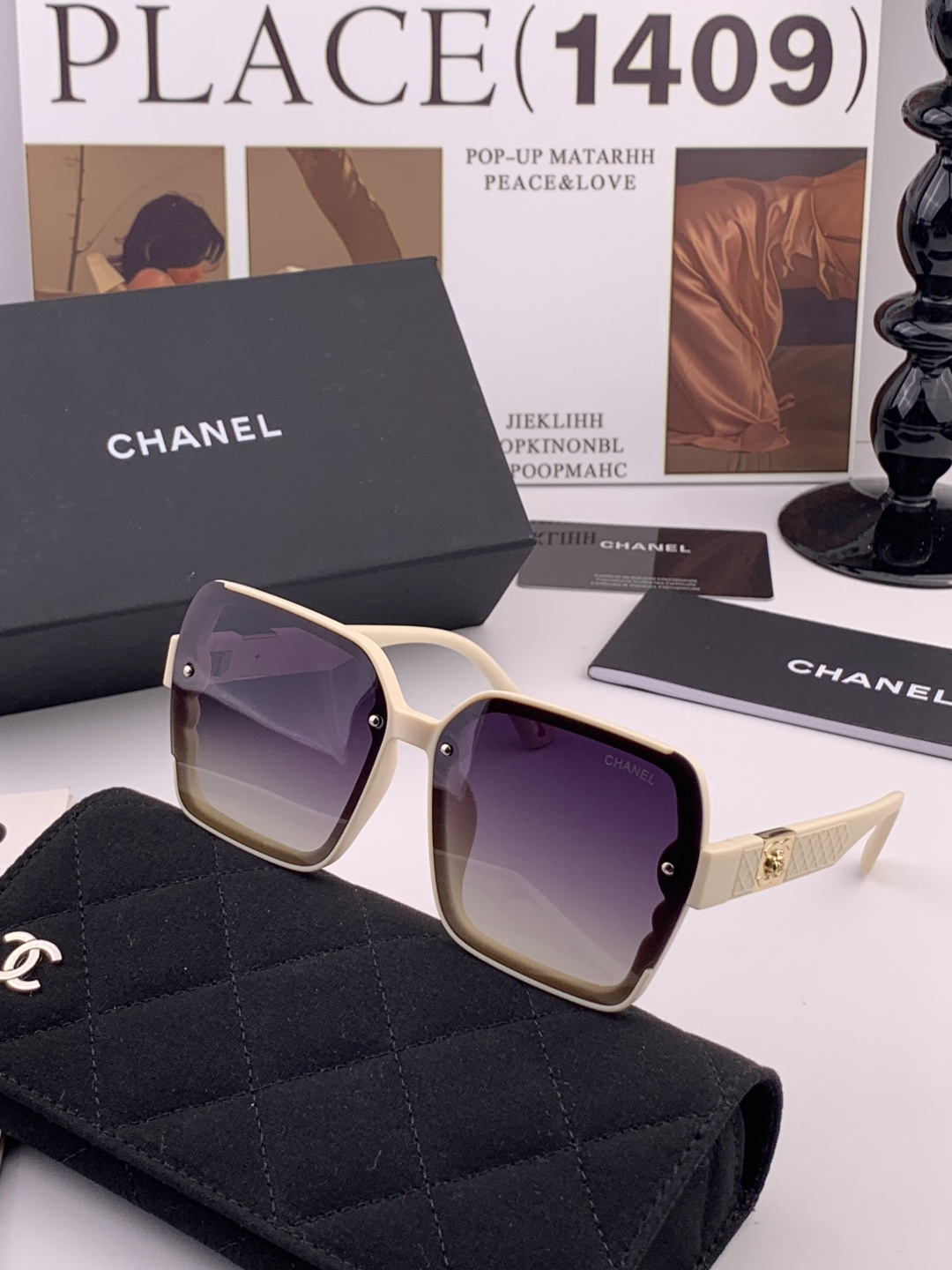 【CHANEL】香奈儿 新款潮流爆款 时尚方框太阳镜 佩戴舒适 网红潮款墨镜 女士高清加厚偏光太阳镜🕶️