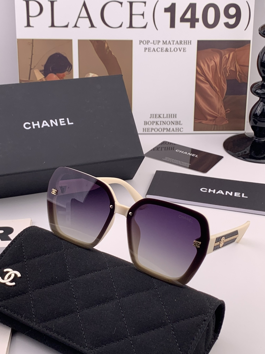 【CHANEL】香奈儿 新款潮流爆款 时尚方框太阳镜 佩戴舒适 网红潮款墨镜 女士高清加厚偏光太阳镜🕶️