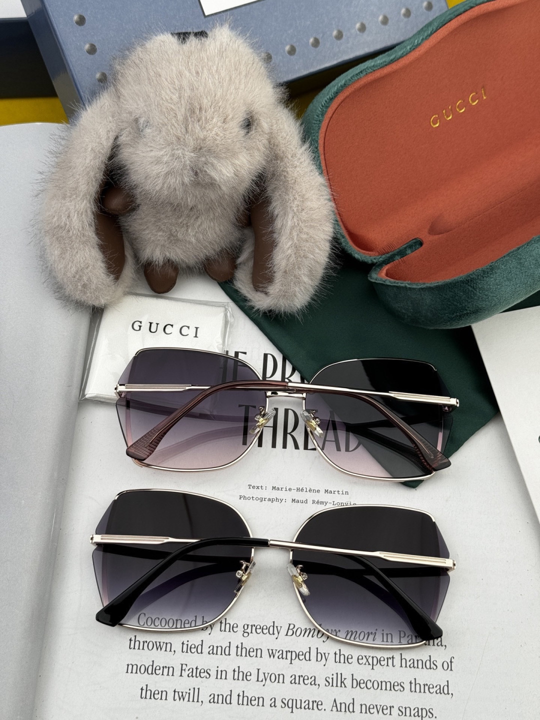 【尼龙偏光系列】GUCCI无框太阳镜墨多边形设计，不挑脸型，无论搭配大衣还是连衣裙都非常显气质尼龙偏光镜