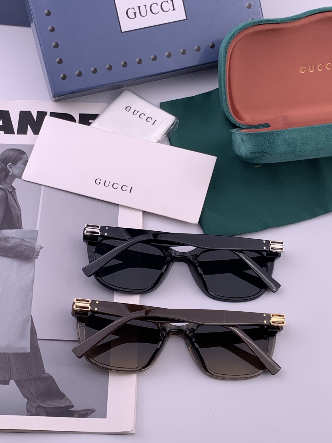 GUCCI 新款连体尼龙偏光太眼镜，情侣款时尚方框太阳镜佩戴舒适网红潮流款墨镜，大气女人范儿，大脸小脸都