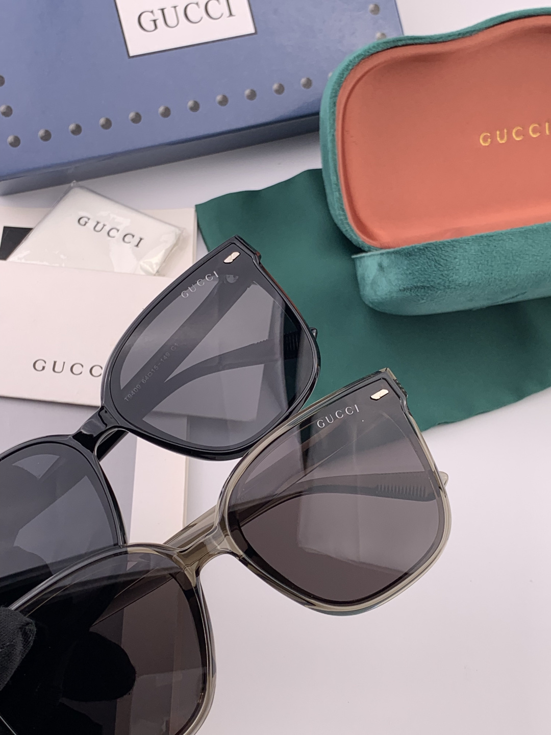 GUCCI 新款尼龙偏光太眼镜，情侣款时尚方框太阳镜佩戴舒适网红潮流款墨镜，大气女人范儿，大脸小脸都好看