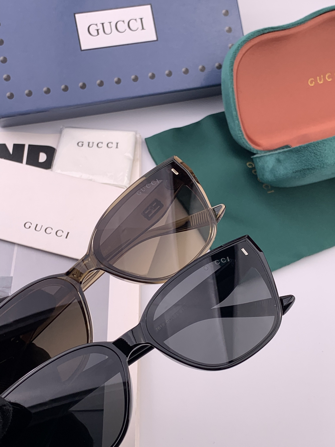 GUCCI 新款尼龙偏光太眼镜，情侣款时尚方框太阳镜佩戴舒适网红潮流款墨镜，大气女人范儿，大脸小脸都好看