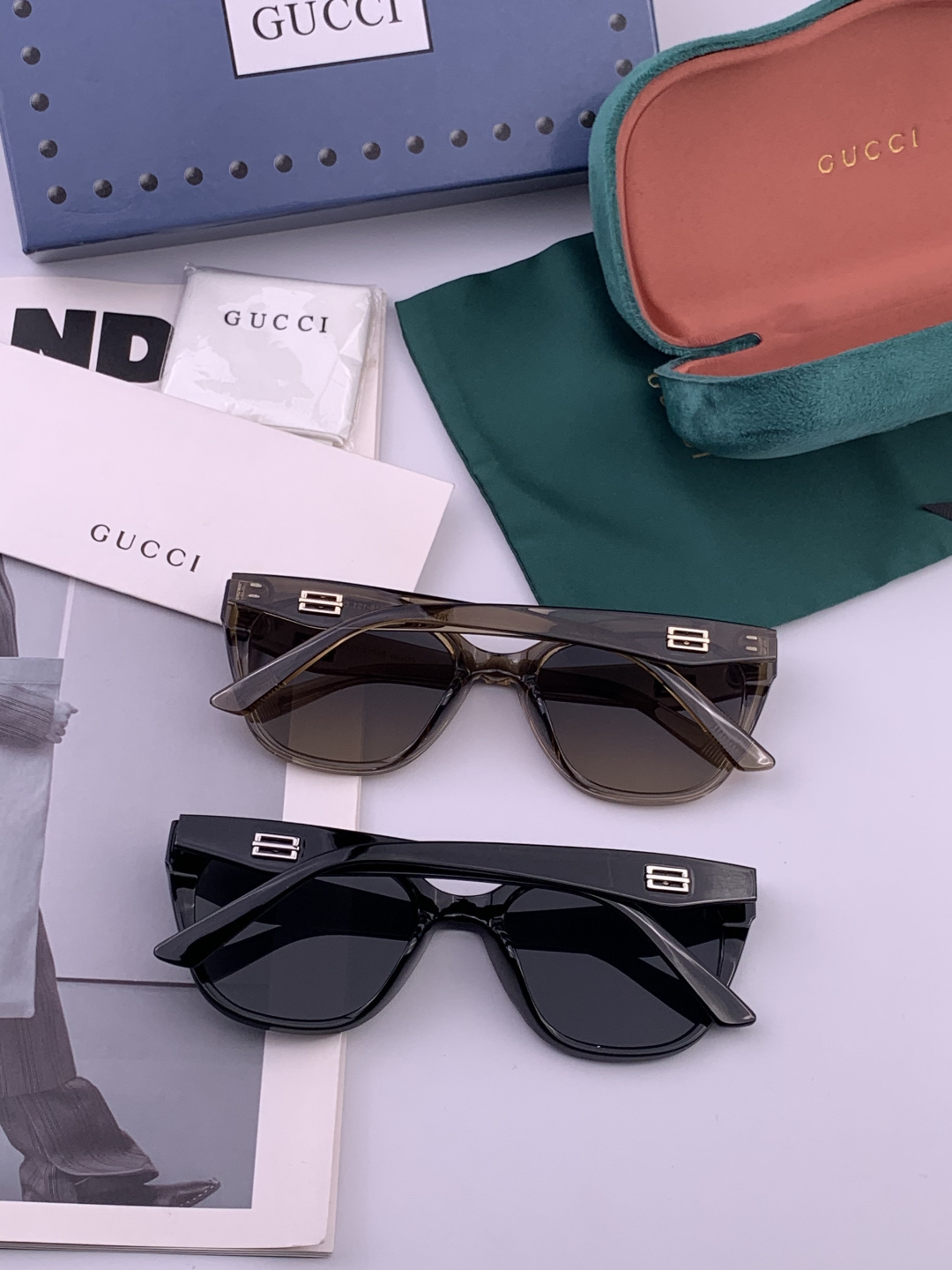 GUCCI 新款尼龙偏光太眼镜，情侣款时尚方框太阳镜佩戴舒适网红潮流款墨镜，大气女人范儿，大脸小脸都好看