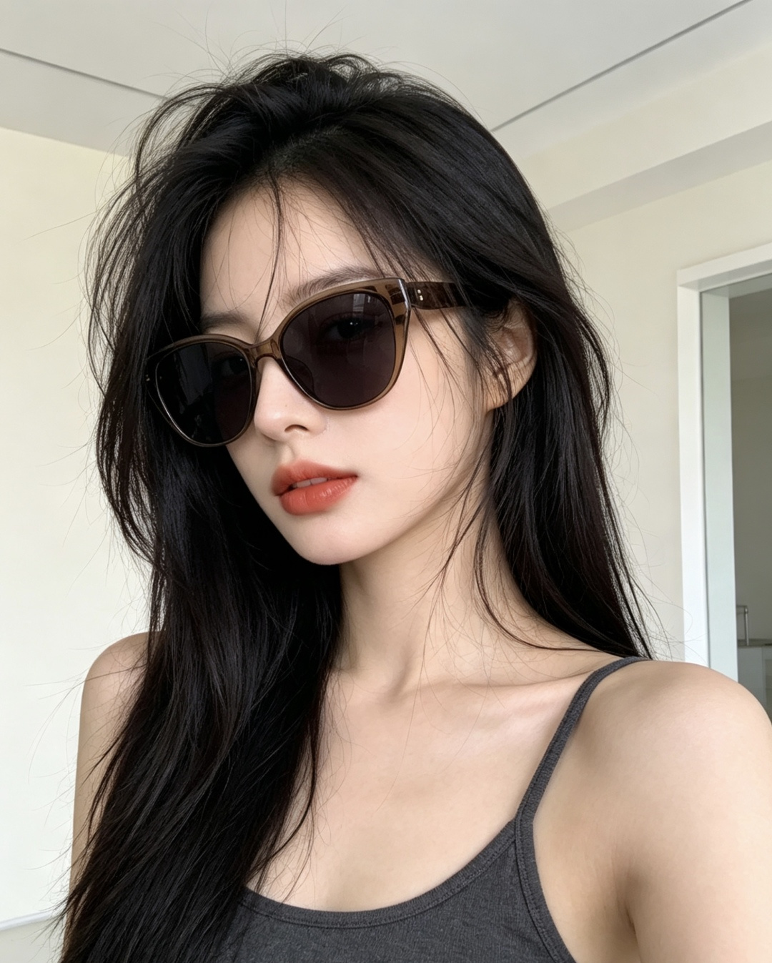 GUCCI 新款偏光太眼镜，情侣款时尚方框太阳镜佩戴舒适网红潮流款墨镜，大气女人范儿，大脸小脸都好看 ！