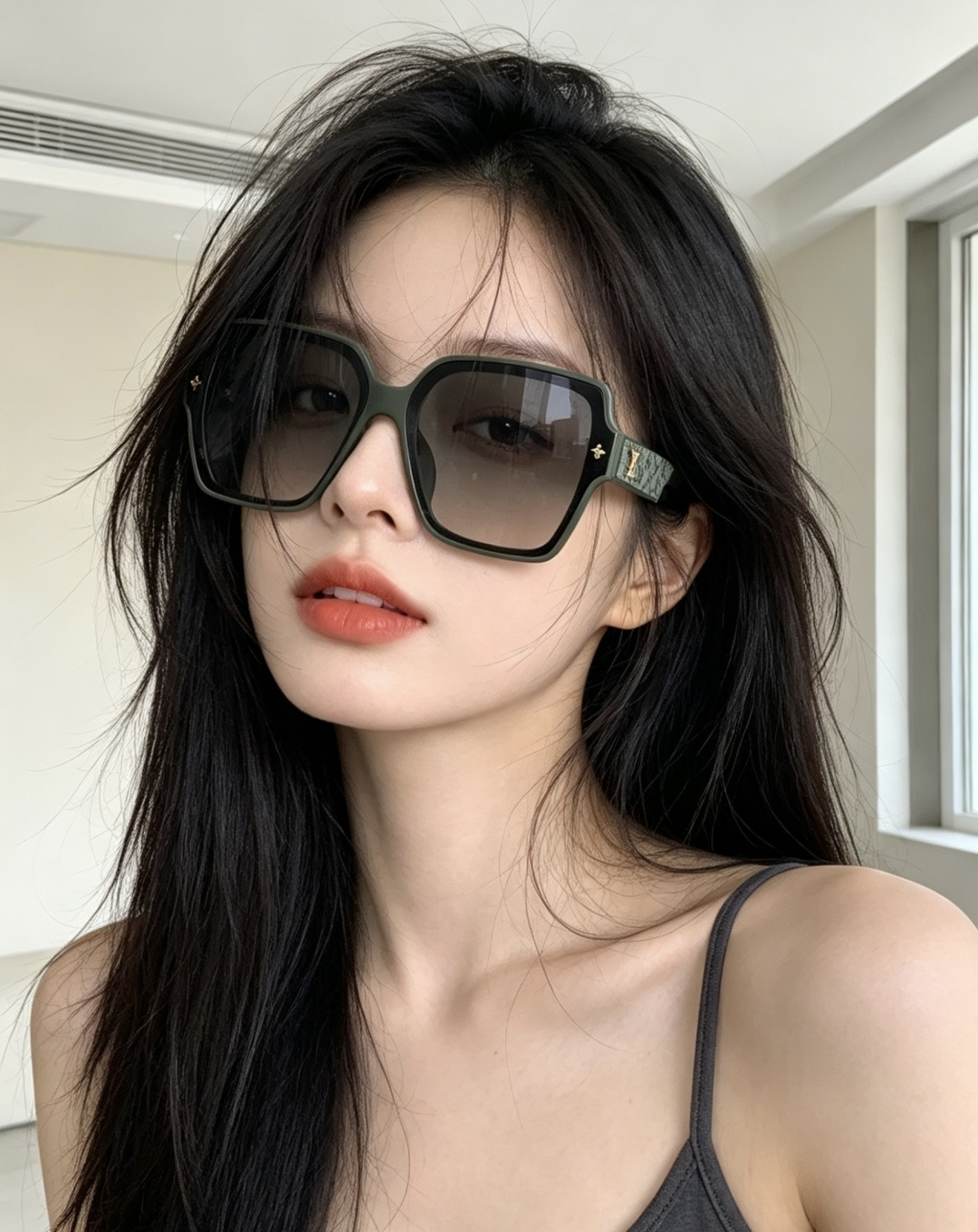 LV 新款女士方框太阳眼镜 开车墨镜 新款太阳镜 时尚大方 舒适轻盈 精致奢华 超轻 型号：L2805