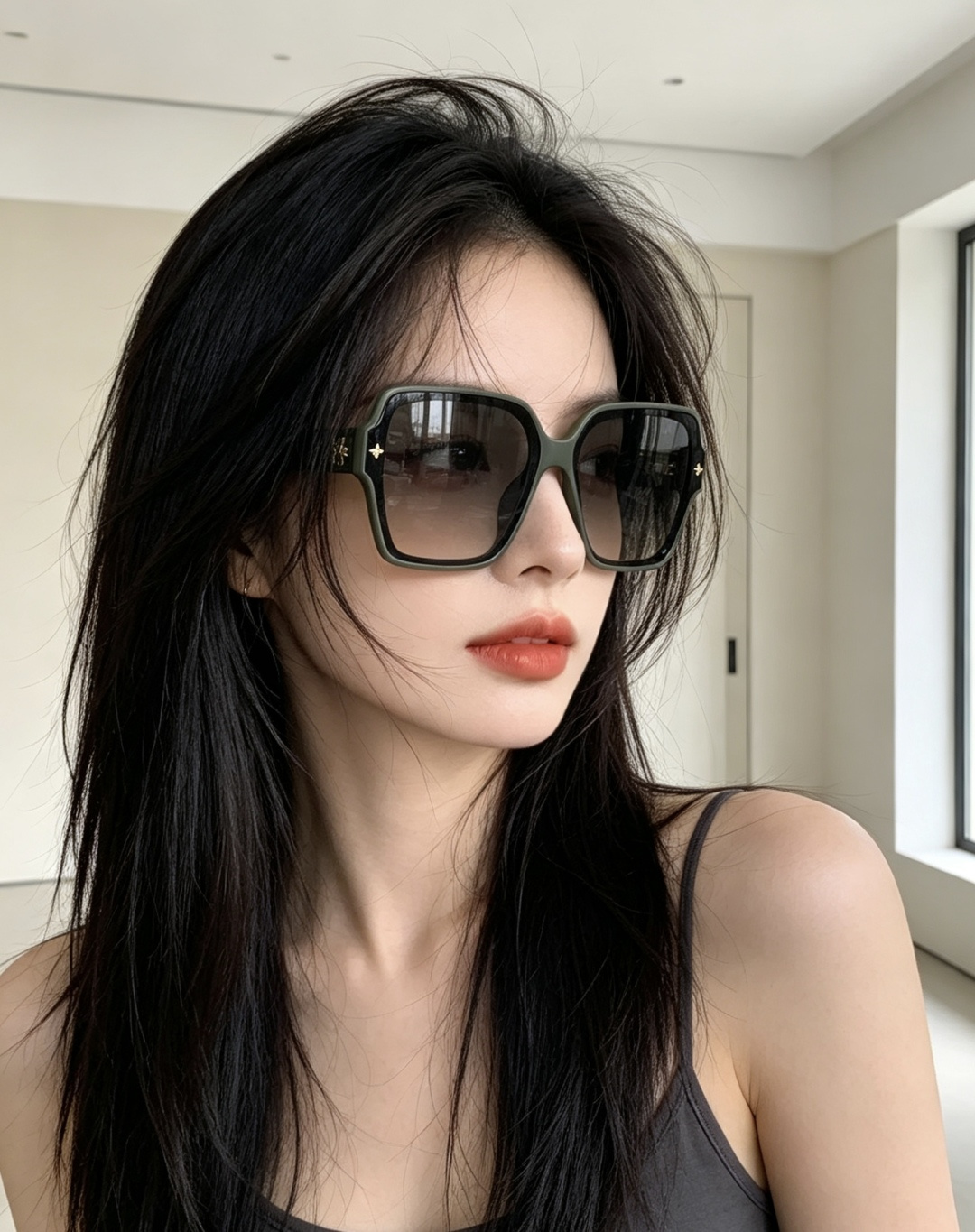 LV 新款女士方框太阳眼镜 开车墨镜 新款太阳镜 时尚大方 舒适轻盈 精致奢华 超轻 型号：L2805