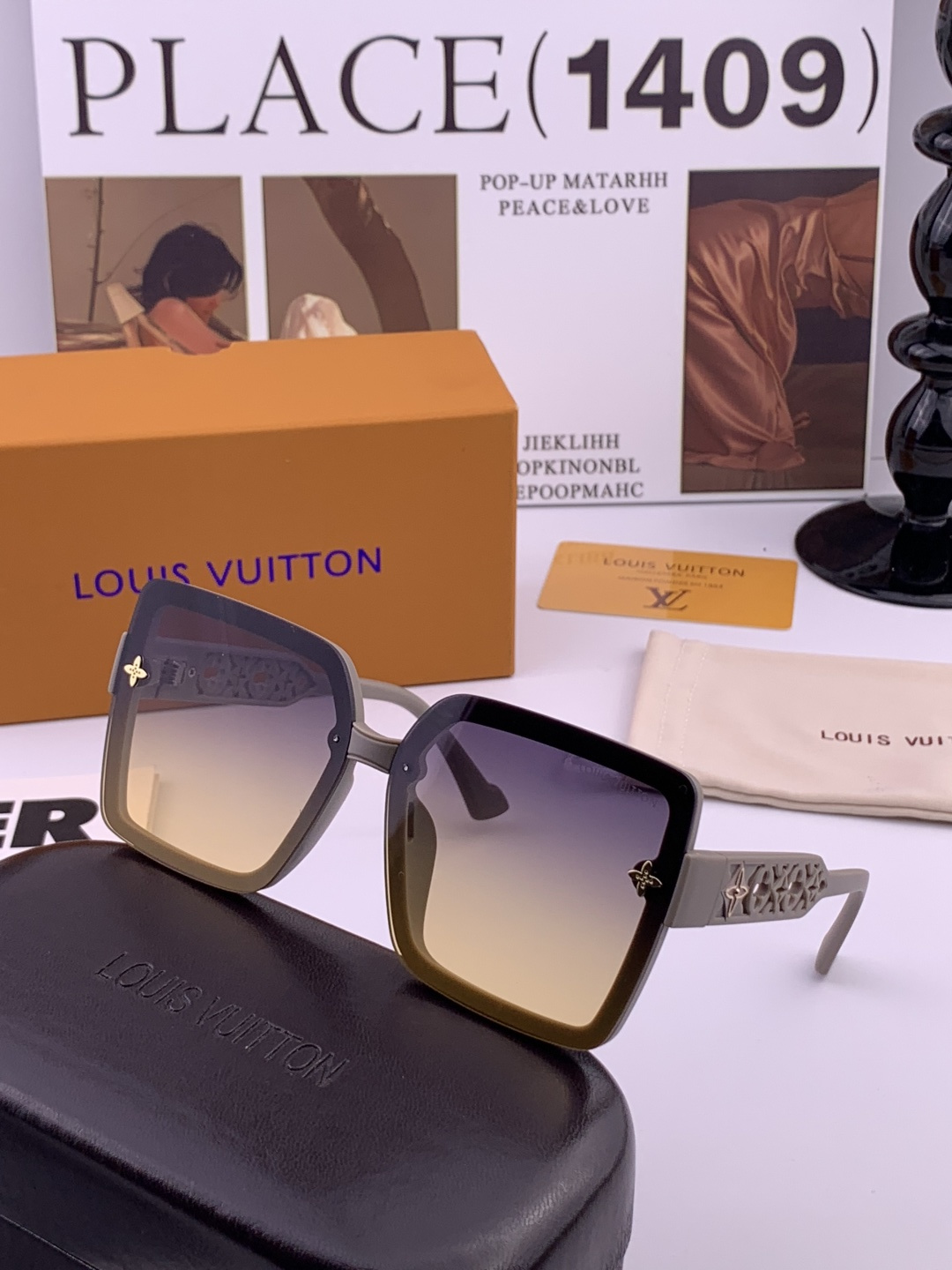 LV 太阳镜潮品官网模特同款 [玫瑰][玫瑰]四叶草🍀精致个性设计简约时尚 高品质值得拥有绝对潮爆整个夏