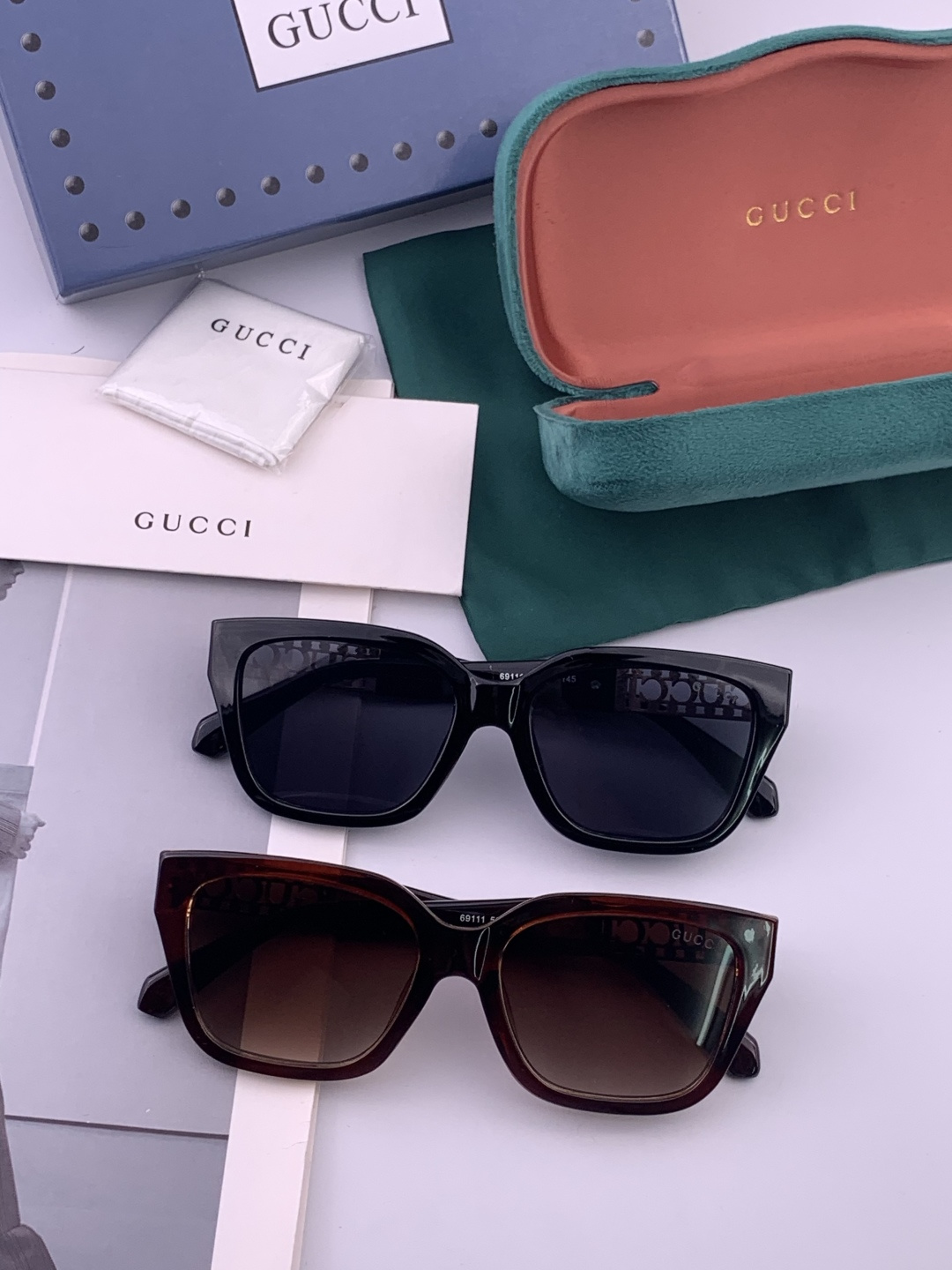 🔺 【GUCCI】开春新款 潮流爆款 时尚方框太阳镜 高品质 佩戴舒适 网红潮款墨镜 型号：G16911