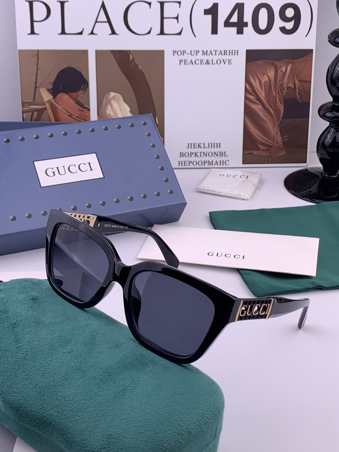 🔺 【GUCCI】开春新款 潮流爆款 时尚方框太阳镜 高品质 佩戴舒适 网红潮款墨镜 型号：G16911