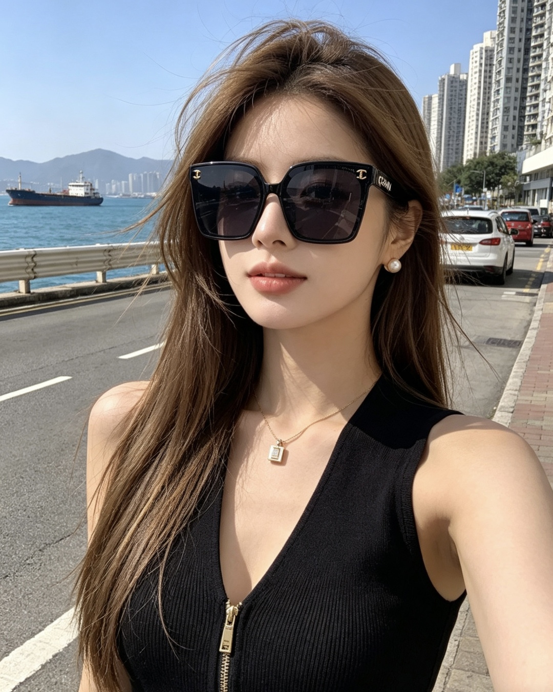 Chanel大框太阳镜墨镜 经典的方框设计，不挑脸型，无论搭配大衣还是连衣裙都非常显气质太阳镜预防紫外线