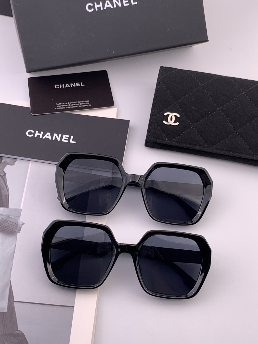 🔺CHANEL🔻官方早春新款，众多明星同款[色]香奈儿‼️‼️新款大框墨镜 ，🌈🌈宝丽来超清太阳镜🔝🔝型