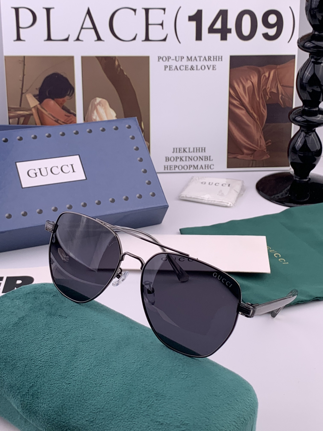 Gucci 。 高品质男女款墨镜 👍 进口宝丽来偏光镜片 。蛤蟆镜 开车钓鱼都可 。百搭显瘦墨镜韩版男士