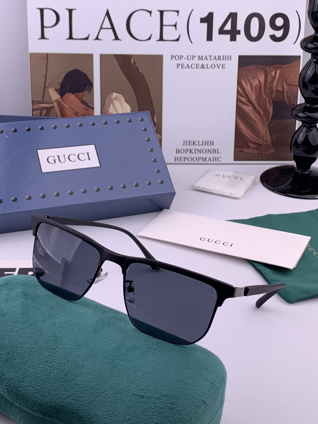 Gucci 。 高品质男女款墨镜 👍 进口宝丽来偏光镜片 。蛤蟆镜 开车钓鱼都可 。百搭显瘦墨镜韩版男士