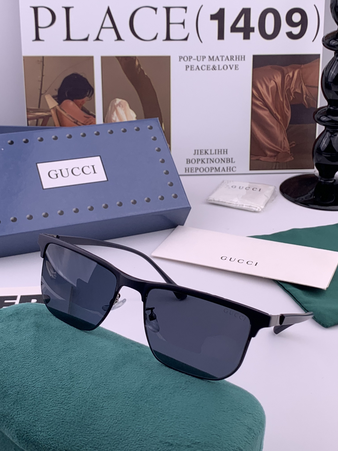 Gucci 。 高品质男女款墨镜 👍 进口宝丽来偏光镜片 。蛤蟆镜 开车钓鱼都可 。百搭显瘦墨镜韩版男士