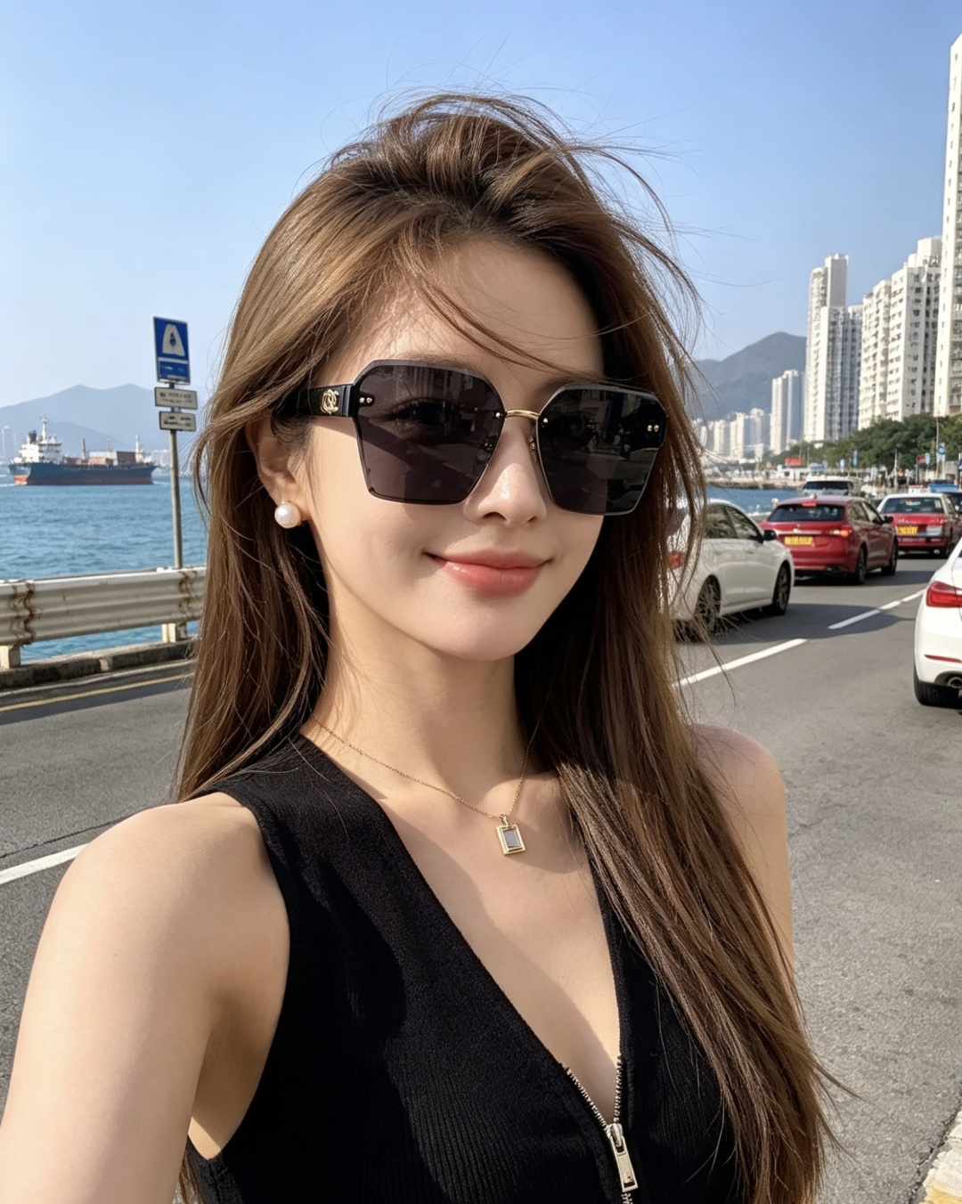 【CHANEL】香奈儿 新款潮流爆款 时尚方框太阳镜 佩戴舒适 网红潮款墨镜 女士高清加厚偏光太阳镜🕶️