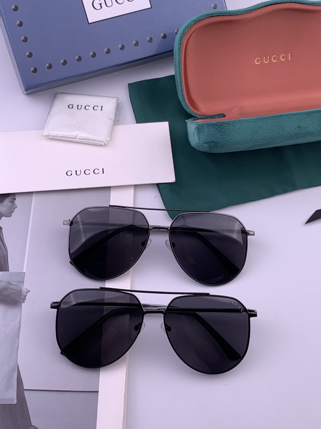 Gucci 。 高品质男女款墨镜 👍 进口宝丽来偏光镜片 。蛤蟆镜 开车钓鱼都可 。百搭显瘦墨镜韩版男士