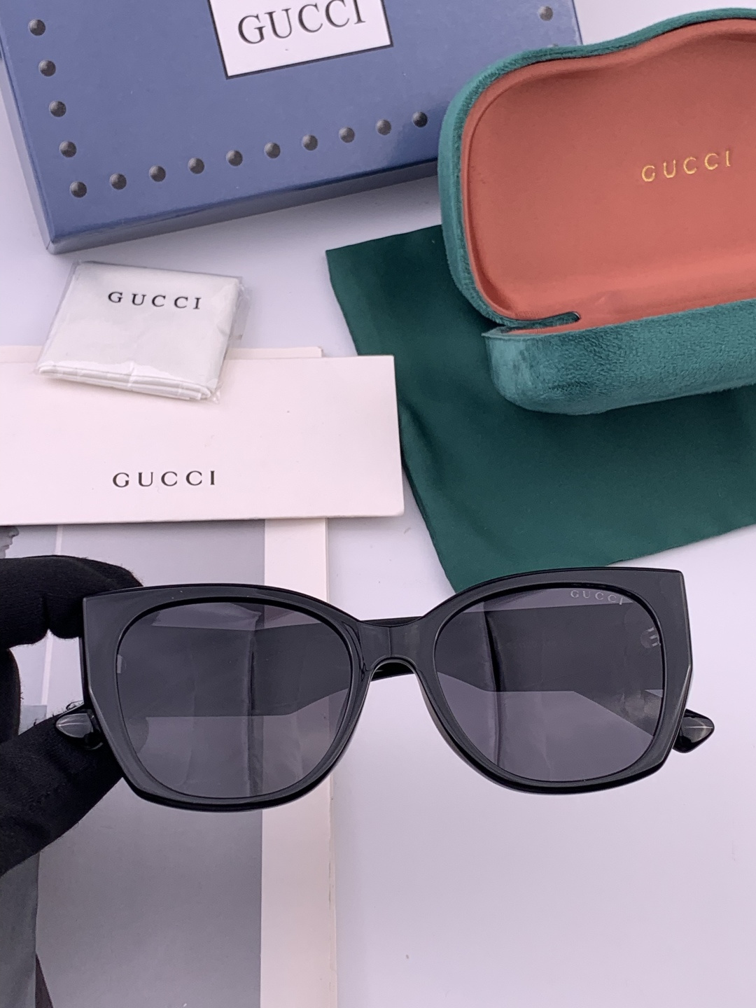 🔺 【GUCCI-偏光太阳镜】开春新款 潮流爆款 时尚方框偏光太阳镜 高品质 佩戴舒适 网红潮款墨镜 女