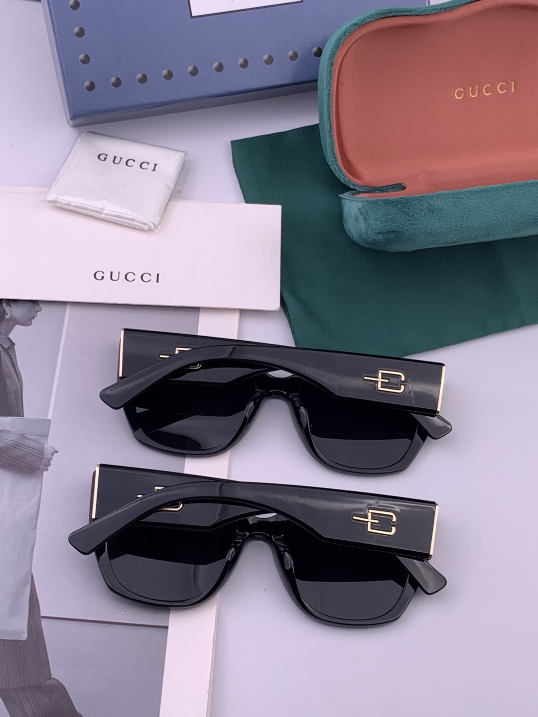 🔺 【GUCCI-偏光太阳镜】开春新款 潮流爆款 时尚方框偏光太阳镜 高品质 佩戴舒适 网红潮款墨镜 女