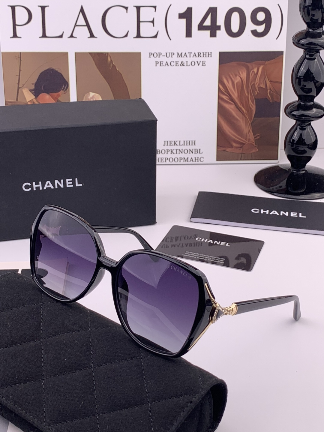 【CHANEL】香奈儿 新款潮流爆款 时尚方框太阳镜 佩戴舒适 网红潮款墨镜 女士高清加厚偏光太阳镜🕶️