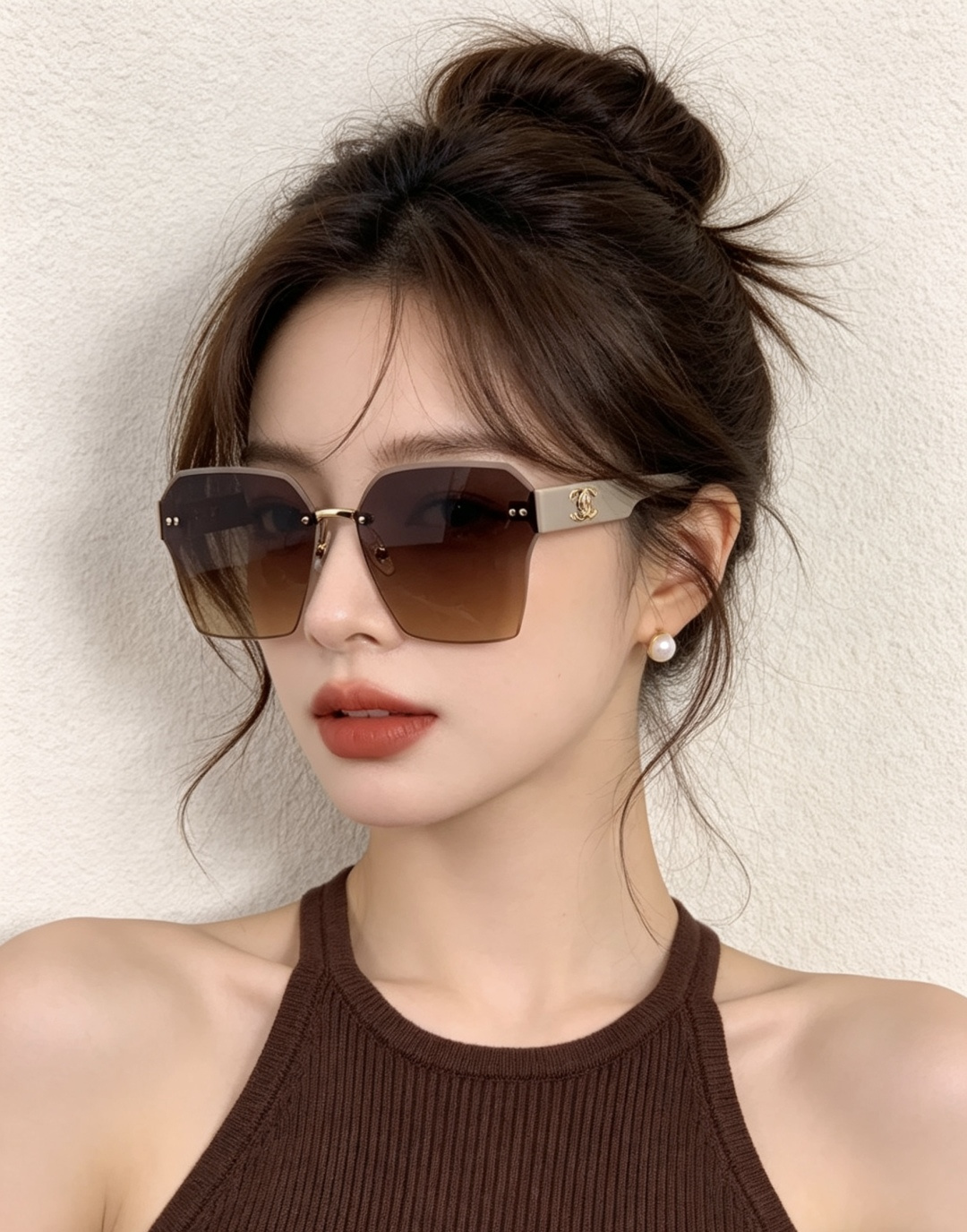 【CHANEL】香奈儿 新款潮流爆款 时尚方框太阳镜 佩戴舒适 网红潮款墨镜 女士高清加厚偏光太阳镜🕶️