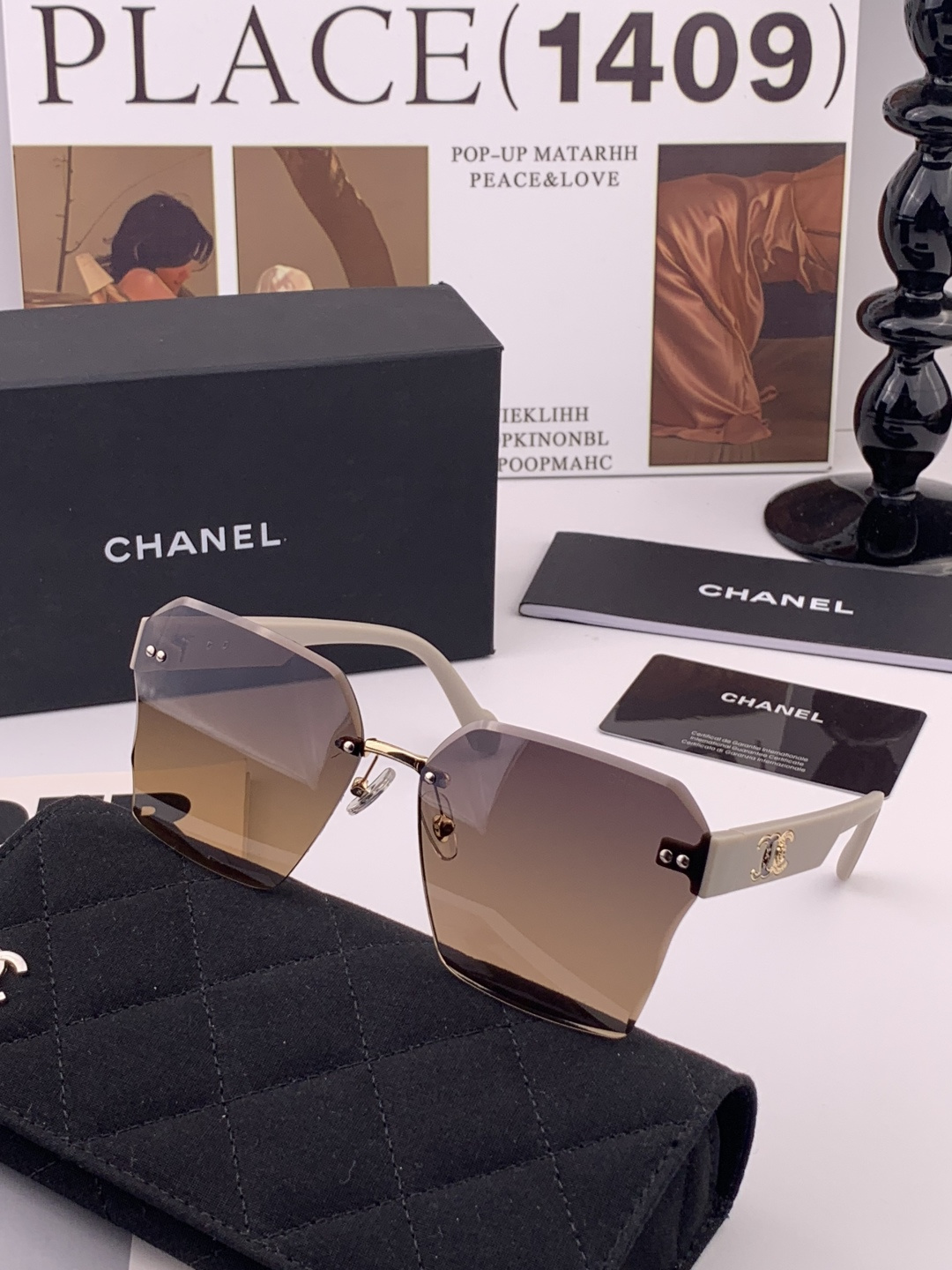 【CHANEL】香奈儿 新款潮流爆款 时尚方框太阳镜 佩戴舒适 网红潮款墨镜 女士高清加厚偏光太阳镜🕶️