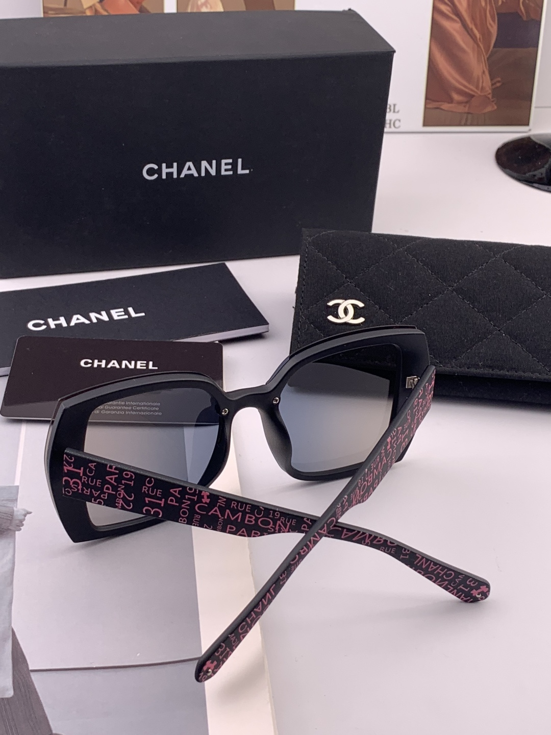 【CHANEL】香奈儿 新款潮流爆款 时尚方框太阳镜 佩戴舒适 网红潮款墨镜 女士高清加厚偏光太阳镜🕶️