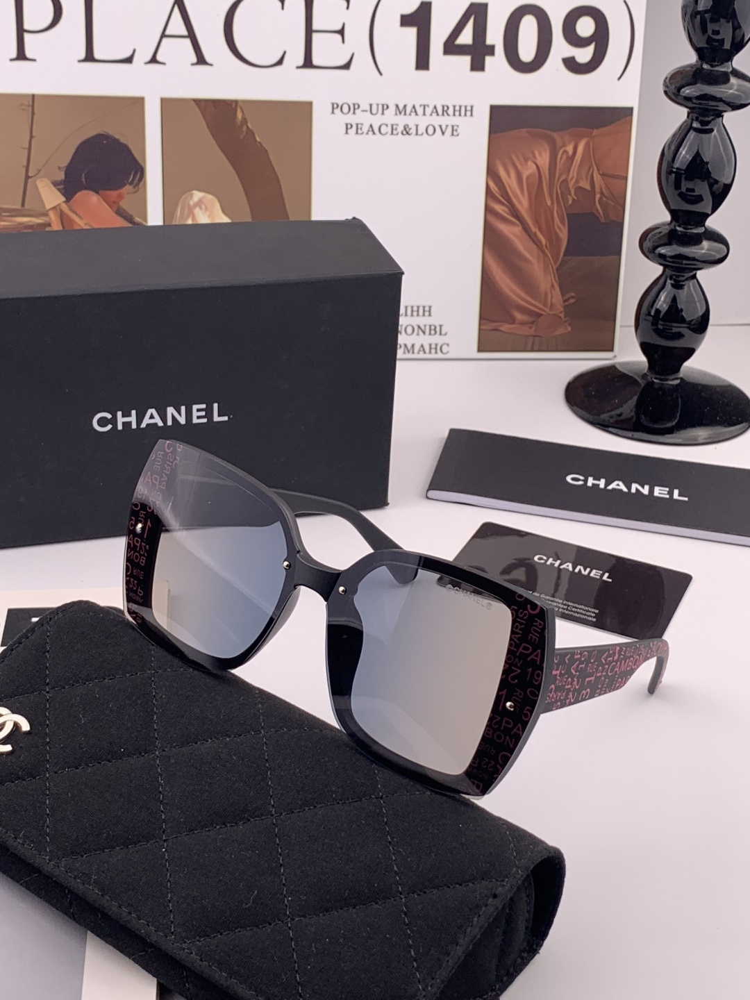 【CHANEL】香奈儿 新款潮流爆款 时尚方框太阳镜 佩戴舒适 网红潮款墨镜 女士高清加厚偏光太阳镜🕶️