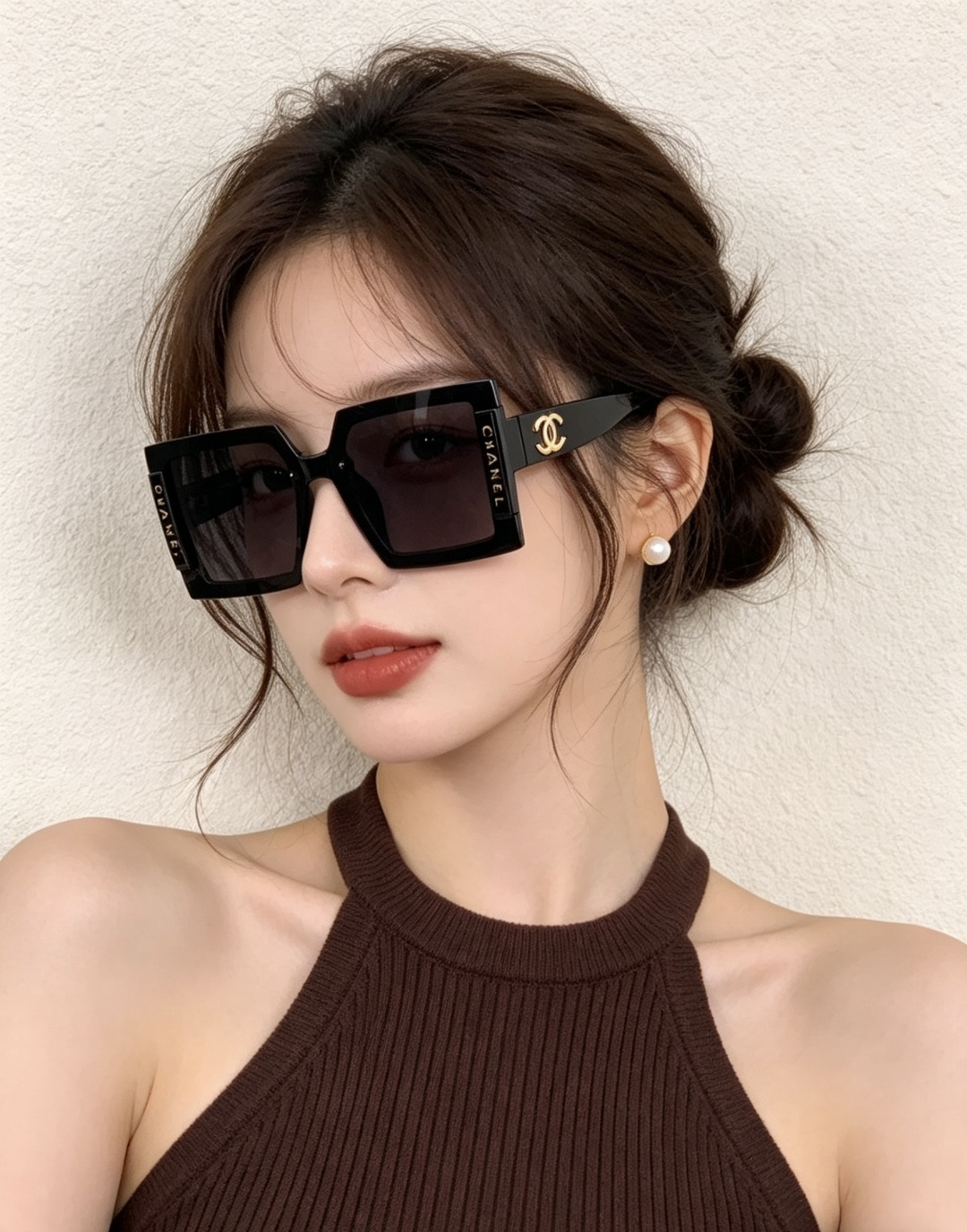 【CHANEL】香奈儿 新款潮流爆款 时尚方框太阳镜 佩戴舒适 网红潮款墨镜 女士高清加厚偏光太阳镜🕶️