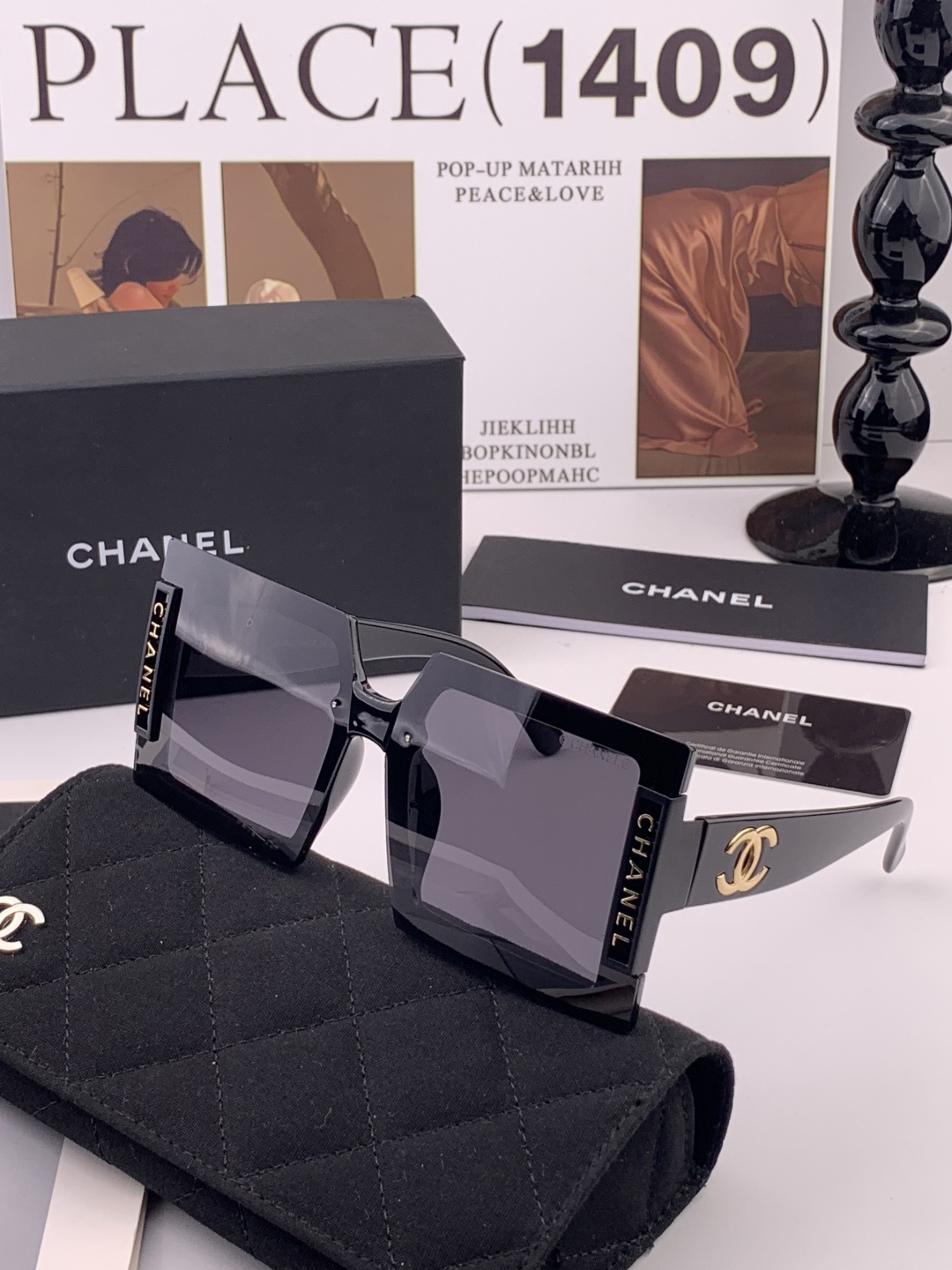 【CHANEL】香奈儿 新款潮流爆款 时尚方框太阳镜 佩戴舒适 网红潮款墨镜 女士高清加厚偏光太阳镜🕶️