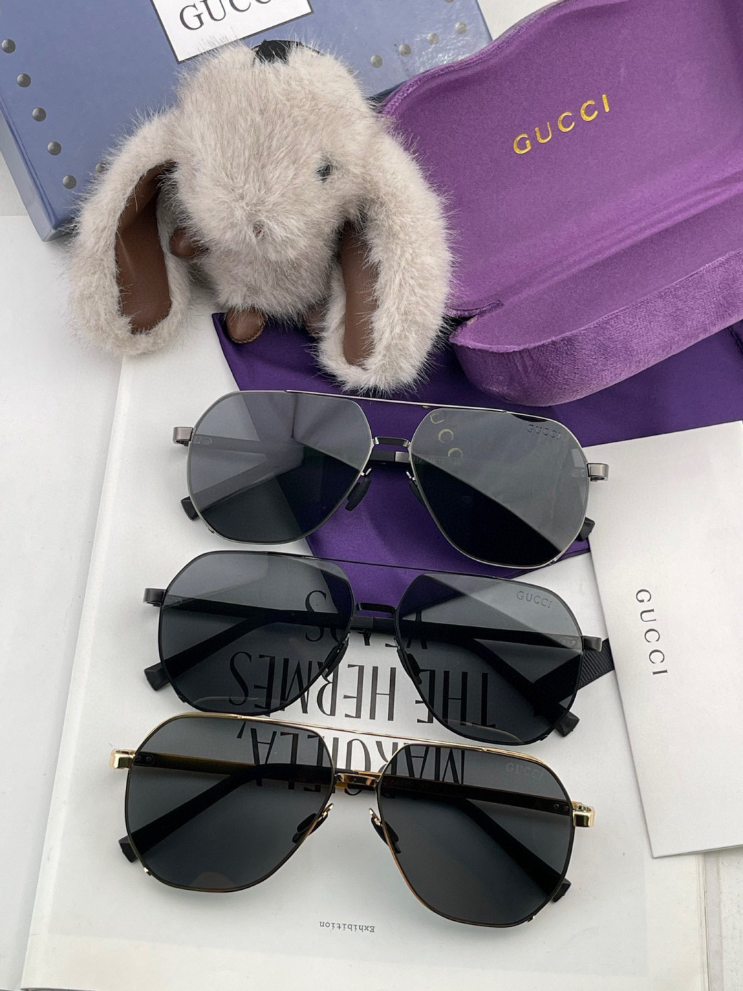 GUCCI 男款炫彩飞行员偏光太阳镜 ❤️材质：高清尼龙加厚卡槽高清偏光镜片 🌹无边框镜架💕颜👍型号：G