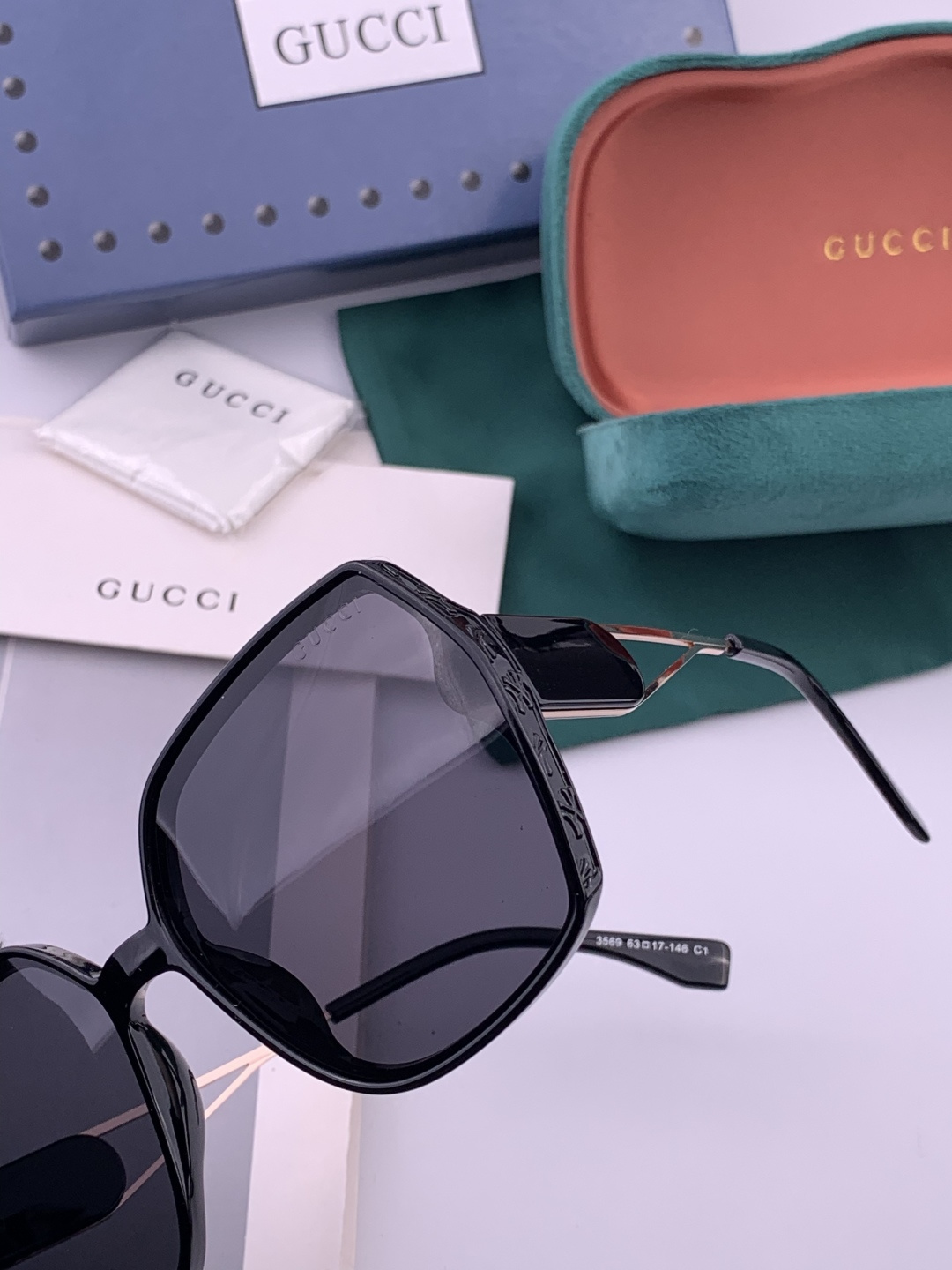🔺 【GUCCI-偏光太阳镜】开春新款 潮流爆款 时尚圆框偏光太阳镜 高品质 佩戴舒适 网红潮款墨镜 女