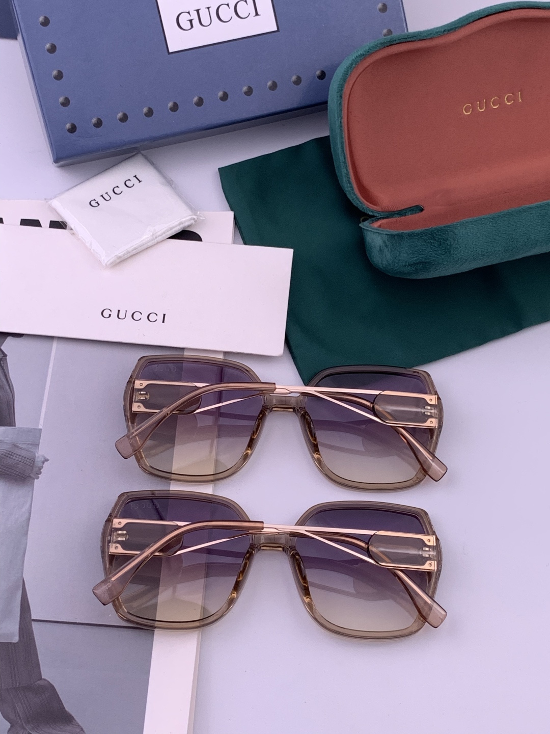 🔺 【GUCCI-偏光太阳镜】开春新款 潮流爆款 时尚圆框偏光太阳镜 高品质 佩戴舒适 网红潮款墨镜 女