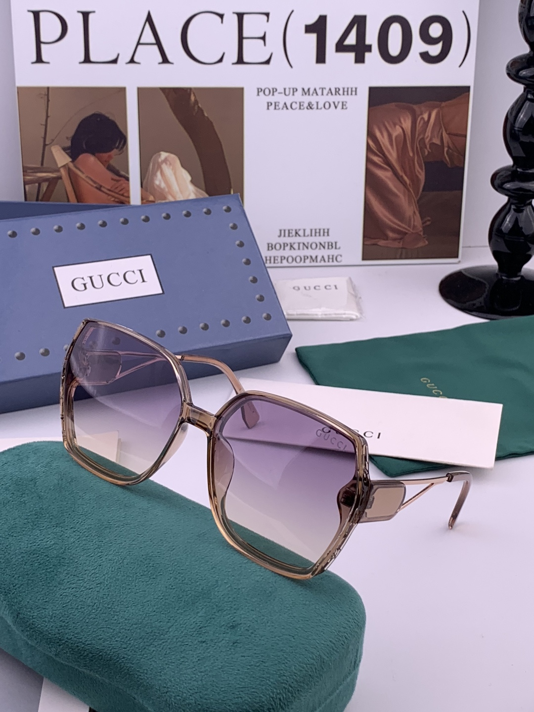 🔺 【GUCCI-偏光太阳镜】开春新款 潮流爆款 时尚圆框偏光太阳镜 高品质 佩戴舒适 网红潮款墨镜 女