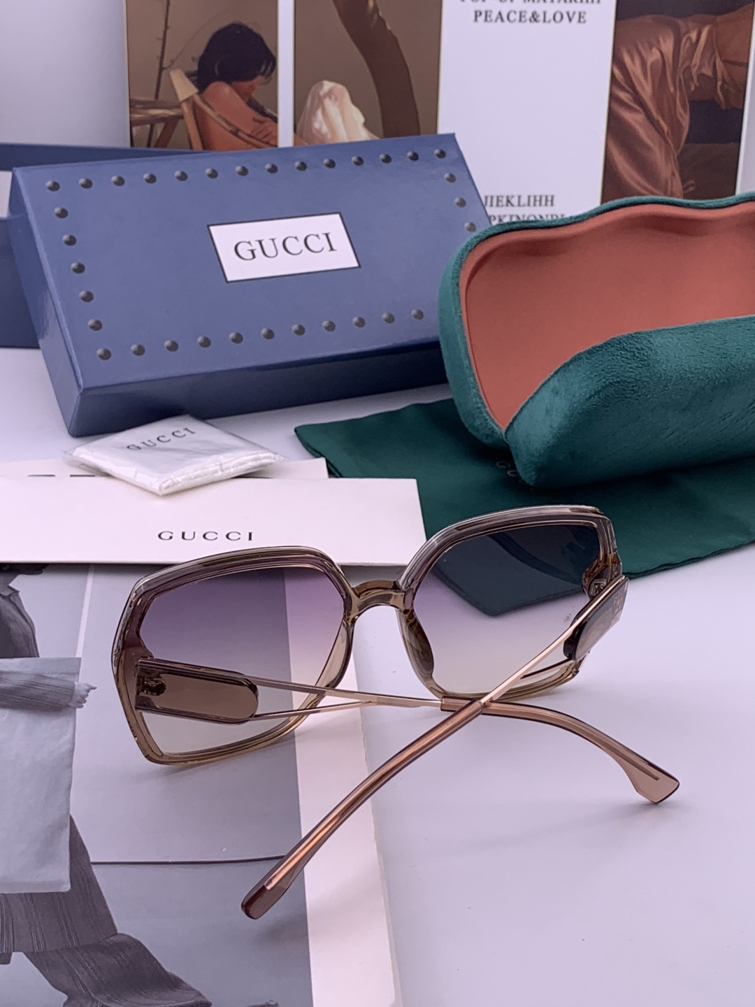🔺 【GUCCI-偏光太阳镜】开春新款 潮流爆款 时尚圆框偏光太阳镜 高品质 佩戴舒适 网红潮款墨镜 女