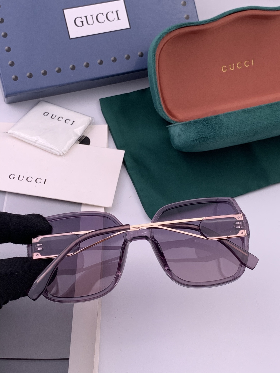 🔺 【GUCCI-偏光太阳镜】开春新款 潮流爆款 时尚圆框偏光太阳镜 高品质 佩戴舒适 网红潮款墨镜 女