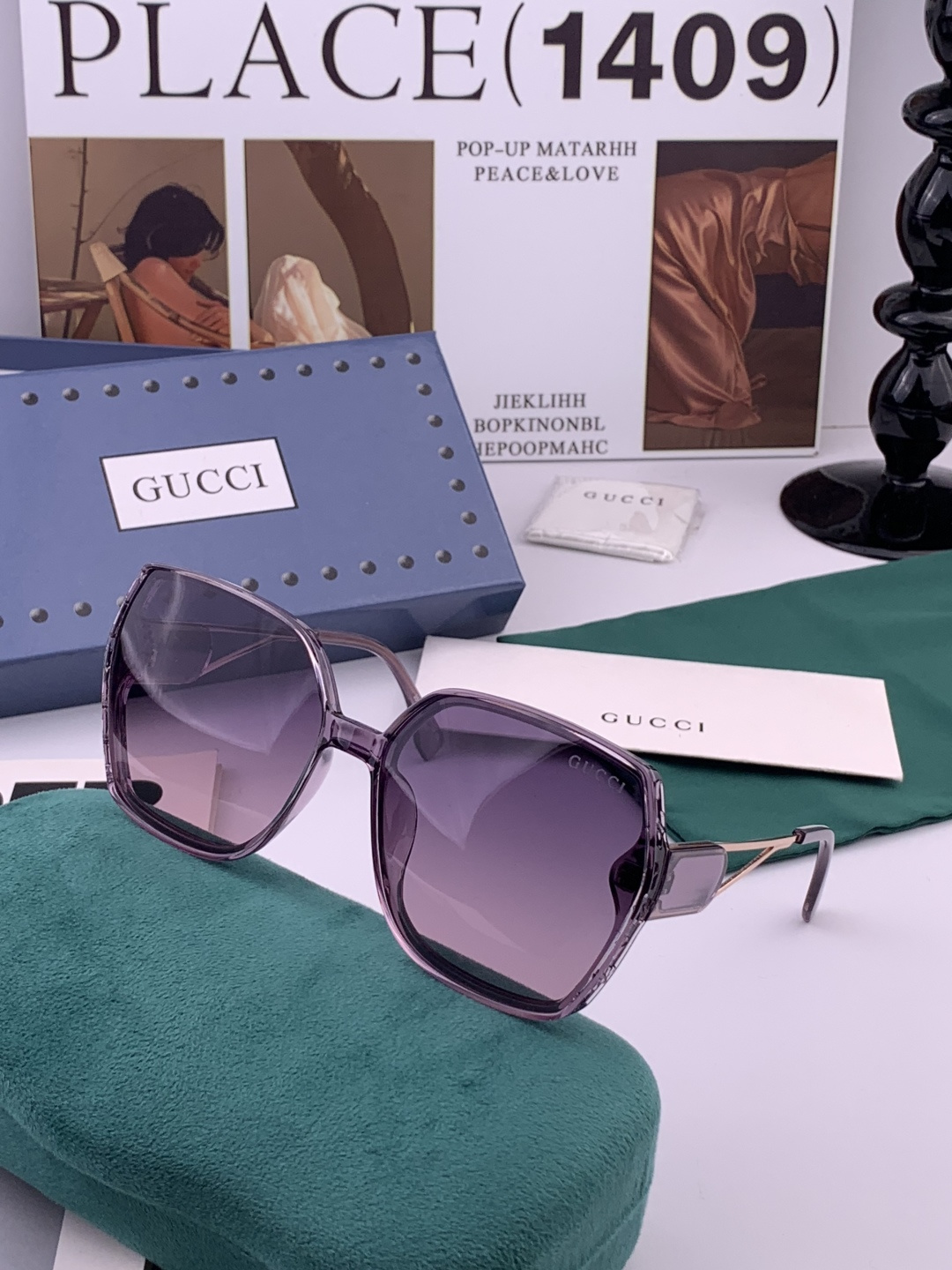 🔺 【GUCCI-偏光太阳镜】开春新款 潮流爆款 时尚圆框偏光太阳镜 高品质 佩戴舒适 网红潮款墨镜 女