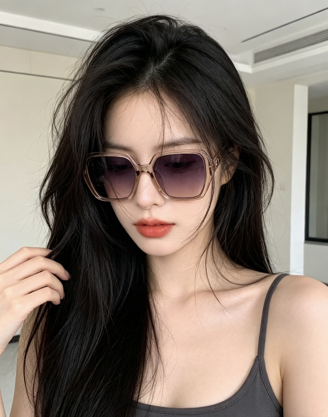 🔺 【DIOR-迪奥】开春新款 潮流爆款 时尚方框偏光太阳镜 高品质 佩戴舒适 网红潮款墨镜 女士高清加