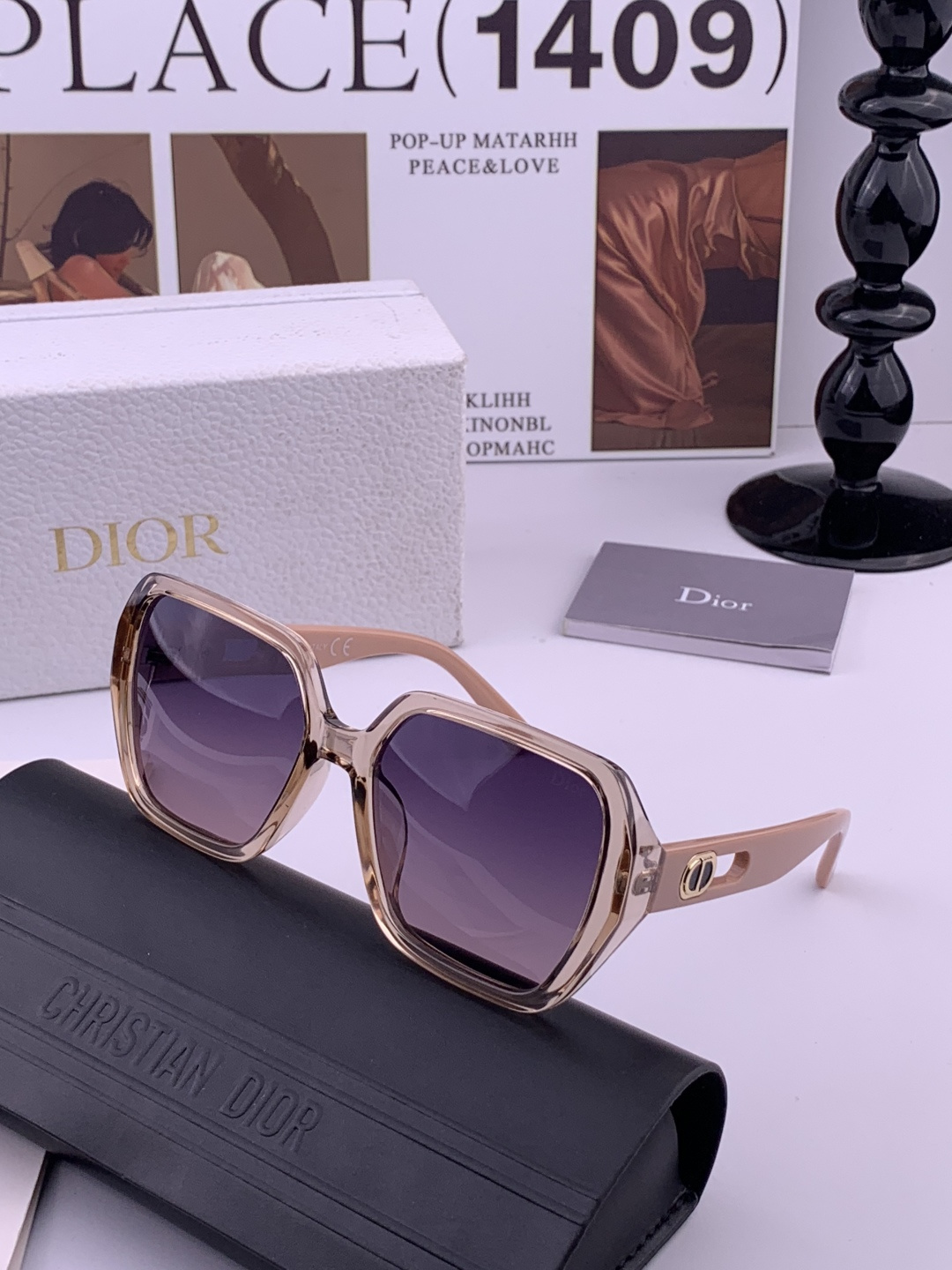 🔺 【DIOR-迪奥】开春新款 潮流爆款 时尚方框偏光太阳镜 高品质 佩戴舒适 网红潮款墨镜 女士高清加