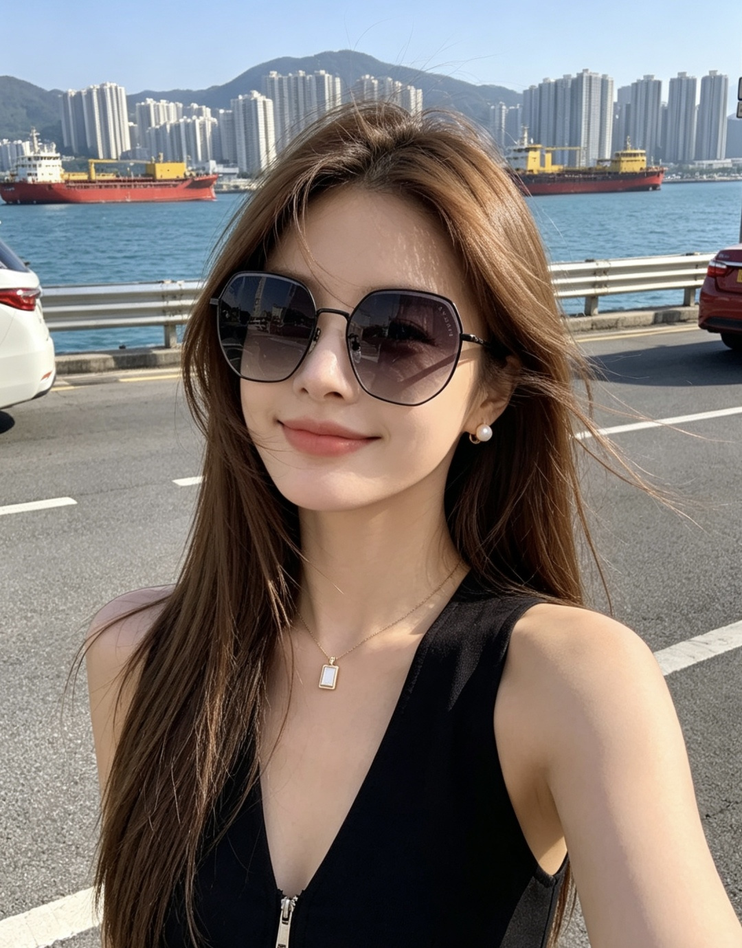 【CHANEL】香奈儿 新款尼龙偏光太眼镜，无框钻石 切边更有质感，大气女人范儿，大脸小脸都好看 ！型号
