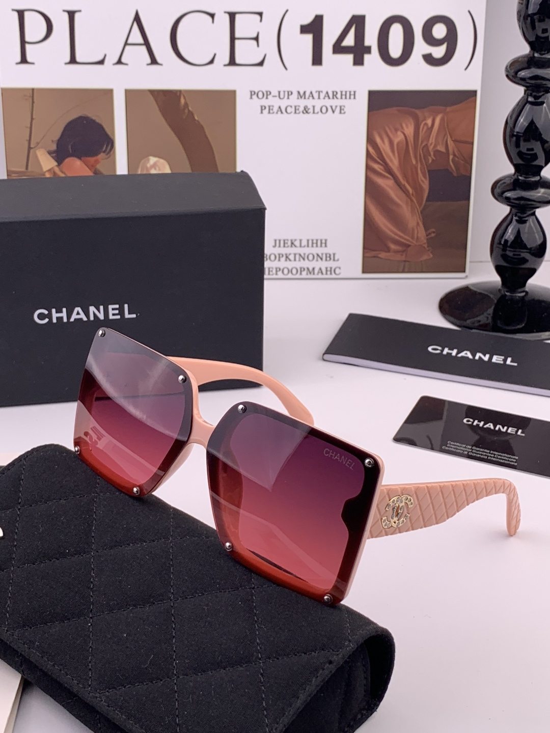 🔺CHANEL🔻官方早春新款，众多明星同款[色]香奈儿‼️‼️新款大框偏光墨镜 ，镜腿LOGO小珍珠🌈🌈