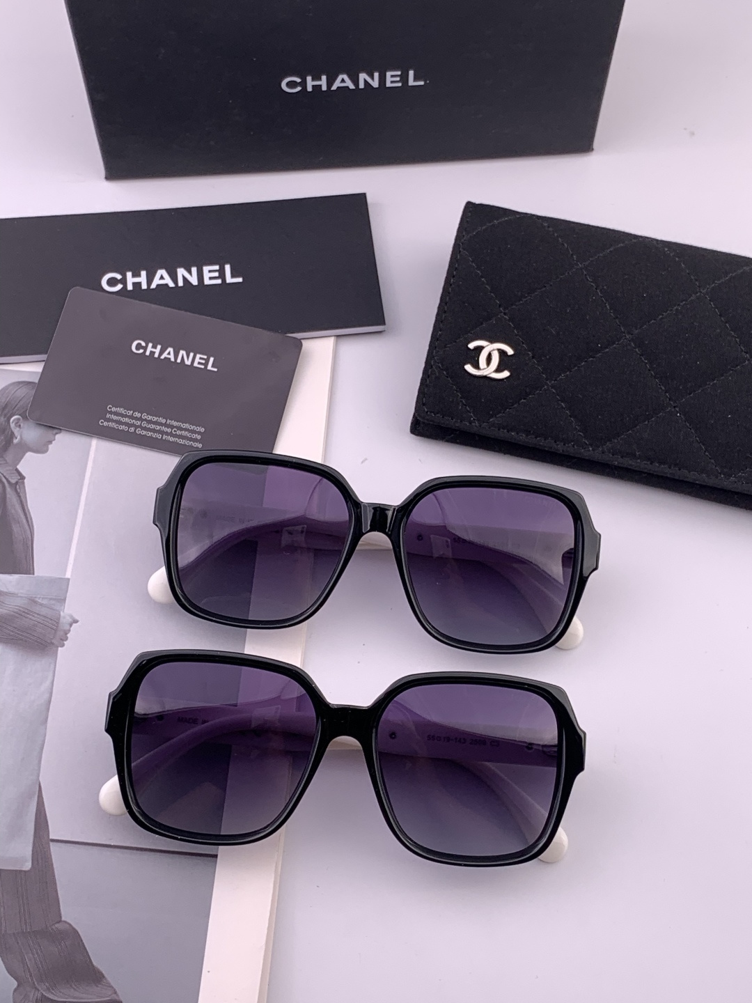 【CHANEL】香奈儿 新款潮流爆款 时尚方框太阳镜 佩戴舒适 网红潮款墨镜 女士高清加厚偏光太阳镜🕶️