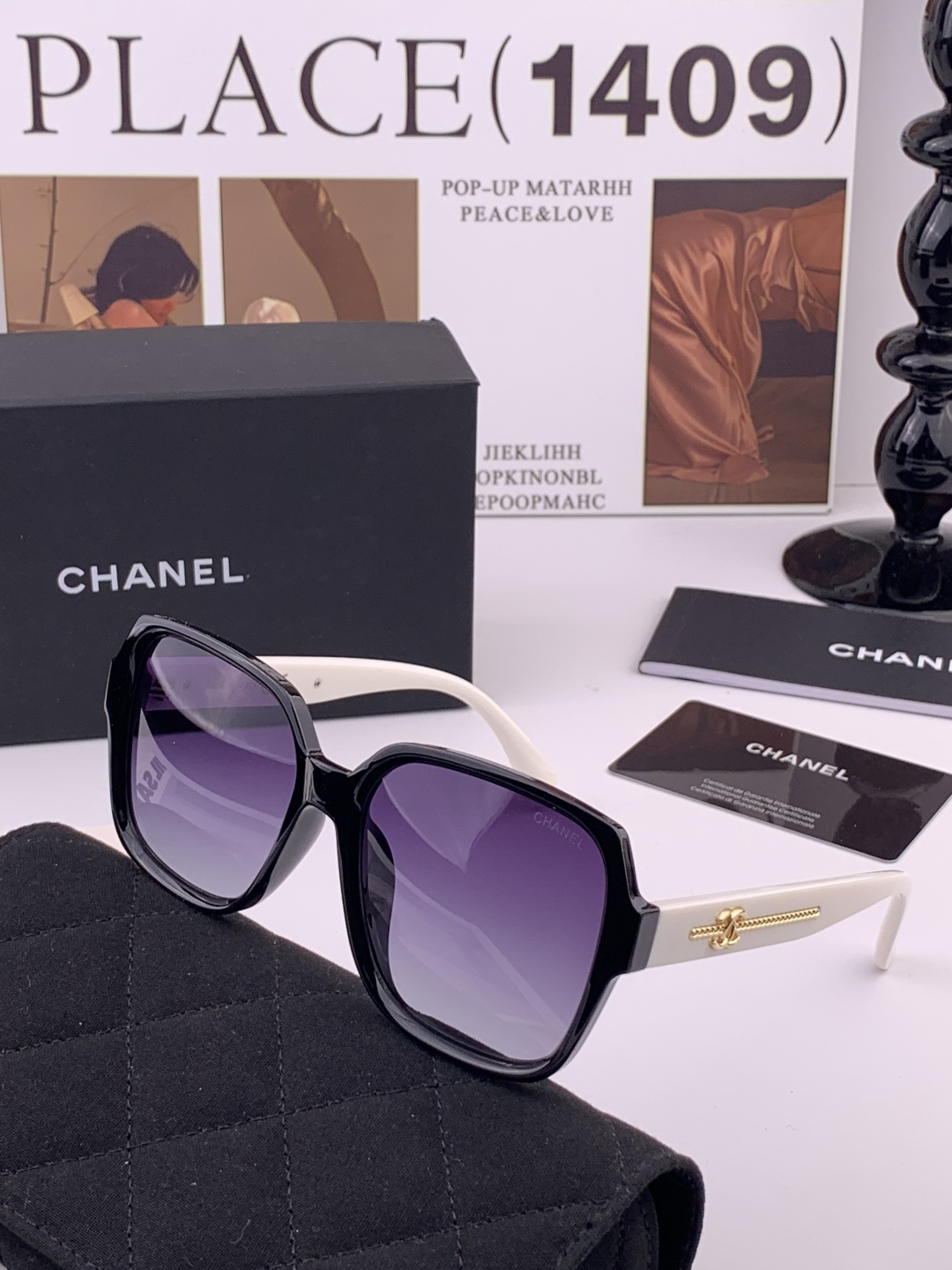 【CHANEL】香奈儿 新款潮流爆款 时尚方框太阳镜 佩戴舒适 网红潮款墨镜 女士高清加厚偏光太阳镜🕶️