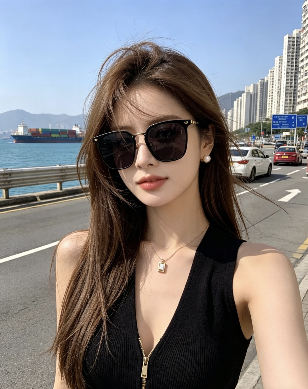 Gucci古奇 新款连体驶驾镜墨镜出行必众备多明星同款 太阳镜 男女太士阳镜飞行 型号：G81937